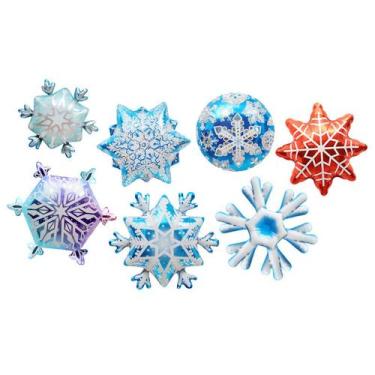 Imagem de Conjunto de balões de alumínio Snowflake, 7 unidades  Inflável de vári