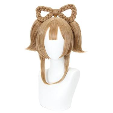 Imagem de Peruca de cosplay Genshins Impacts Yaoyao sintética 40cm marrom - taiy