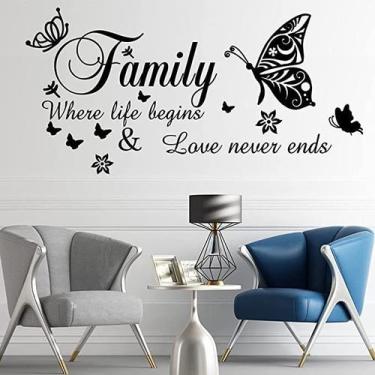 Imagem de Adesivos de parede Family Inspirational Quote PVC 29x60cm - yiweisai