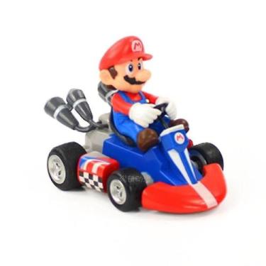Imagem de Boneco de ação Super Mario Bros Kart Pull Back Car Mario 9cm - Gloome 