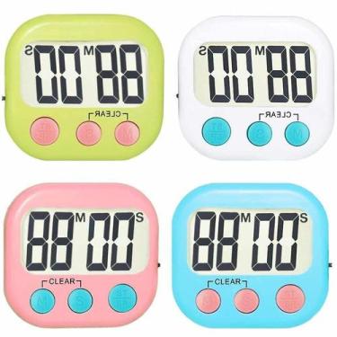 Imagem de Digital Kitchen Timer, pacote com 4, alarme eletrônico de contagem reg