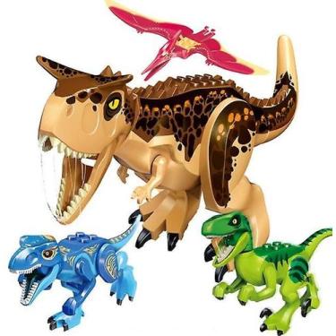 Imagem de Conjunto de blocos de construção: dinossauro, 4 peças de brinquedos de