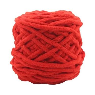 Imagem de Cachecol De Lã Grossa Multicolorido Tricotado Com Efeito De Tira De Ge