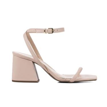 Imagem de Sandália Feminina Moda Ofelia Salto Medio Grosso Bloco 7 cm Moderna - 