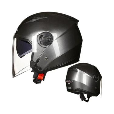 Imagem de Capacete De Motocicleta Unissex Com Lente Dupla Semi-Coberta JIEKAI-51