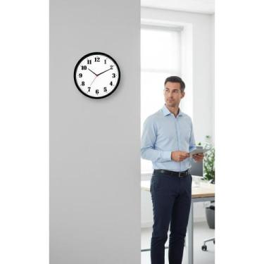 Imagem de Relógio de Parede Preto 26cm Redondo Elegante Sala Cozinha - Congratul