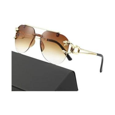 Imagem de Óculos De Sol Antirreflexo Sem Armação Com Lentes Espelhadas De Leão E