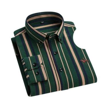 Imagem de Camisa Oxford De Algodão Masculina De Manga Longa, Macia, Confortável,