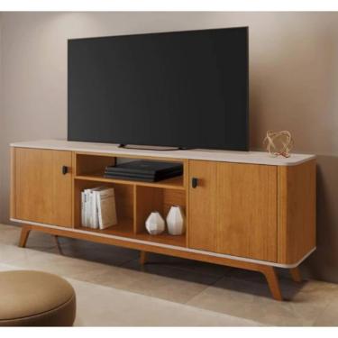 Imagem de Rack Oslo Para Tv Até 70" JCM Movelaria - Cinamomo/Off