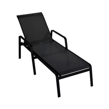 Imagem de Espreguiçadeira 1,80m Para área Gourmet Alumínio Preto Mônica
