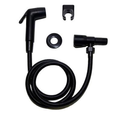 Imagem de Ducha Higiênica Banheiro Lavabo Completo Preto Fosco Suporte - Dekor