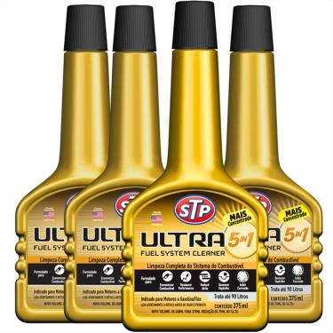 Imagem de Kit 04 Aditivos para Combustível STP Ultra 5 em 1 Gasolina e Flex - 375ml - Limpeza do Sistema de Combustível - STP-2020