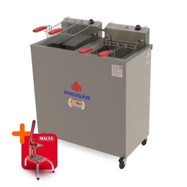 Imagem de Fritador Elétrico Industrial PR-200E Água e Óleo 18L 2500W 110V com Cortador de Legumes Inox Progás