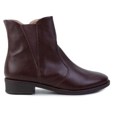 Imagem de Bota Feminina Usaflex Couro Marrom Pinhão - AP0200, 37, Marrom