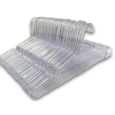 Imagem de Kit 30 Cabides Infantil Acrílico Transparente 30cm serve 0 a 10 anos c