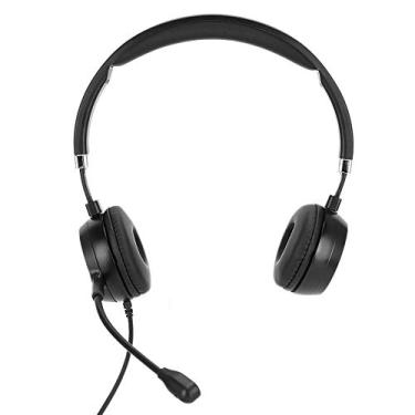 Imagem de Fone de ouvido de comunicação, microfone espiral ajustável embutido cabo de fone de ouvido design fone de ouvido para escritório para casa