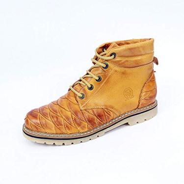 Imagem de Coturno botina escamada, fabricada em legitimo couro bovino 34ao46 (35, 024-Esc.Latego Bege)