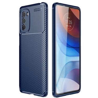 Imagem de Capa Capinha Compat�vel Com Motorola Moto G41 Fibra De Carbono Anti Impacto Case Fosca (Azul escuro)