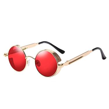 Imagem de Metal Steampunk Sunglasses Men Women Fashion Round Glasses Design Vintage Sun Glasses Oculos sol,6,China