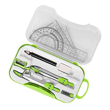 Imagem de Fancyes Kit Geometria Matemática Conjunto Régua Transferidor para Estudantes de Engenharia de Desenho, VERDE