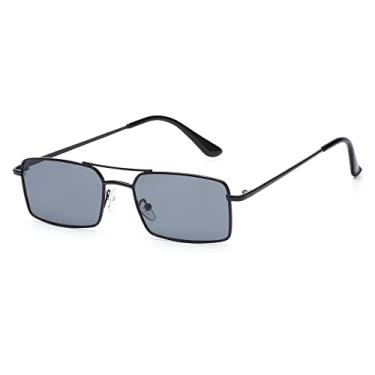 Imagem de Óculos de sol retangulares sem aro da moda, óculos vintage quadrados, design de luxo, armação retrô, unissex, óculos gradientes, óculos UV400, C1, A