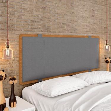 Imagem de Cabeceira Estofada Para Cama Queen Dallas Linho Cinza - M. Arapongas