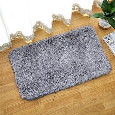 Imagem de SHENGANG Tapetes felpudos antiderrapantes tapete de banho de banheiro sala de estar tapete de sala de jantar tapetes e carpete para casa decoração do quarto tapete de chuveiro, cinza escuro, 40x60cm