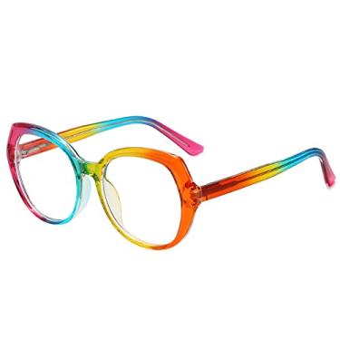 Imagem de Óculos redondos moda arco-íris armação transparente transparente óculos femininos óculos claros, 6, tamanho único