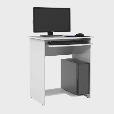 Imagem de Escrivaninha/Mesa Computador Com Suporte Para Teclado Branca - Prática - ej Móveis