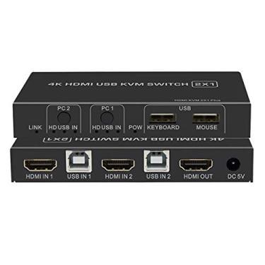 Imagem de Chaveador KVM 2x1 HDMI 4k windows mac