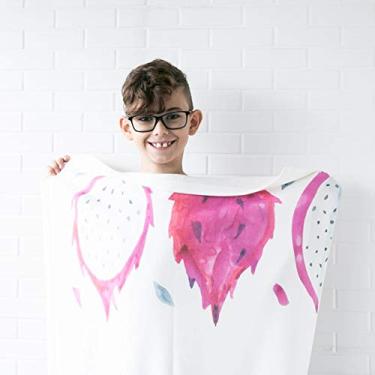 Imagem de Coisas de Nine Cobertor Fruta Pitaya Branco Amarelado Com Estampa Colorida Único