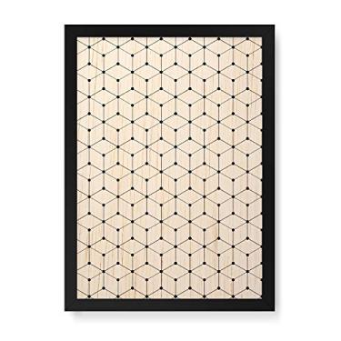 Imagem de Arte Maníacos Quadro Decorativo em Madeira Optical Ponto a Ponto - 23x16,25cm (Moldura caixa em laca preta)