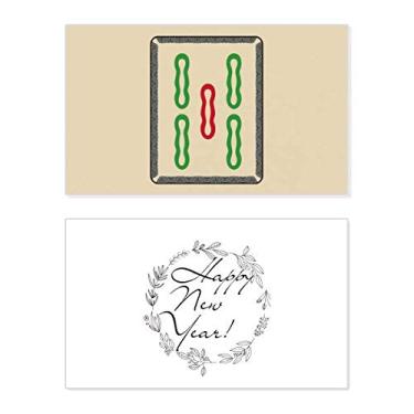 Imagem de Mahjong Bamboo Bar 5 azulejos padrão ano novo festival felicitações cartão Bless mensagem presente