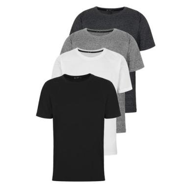 Imagem de Kit 4 Camisetas Camisas Masculina Big Plus Size Lisa Básica - Vista Ba