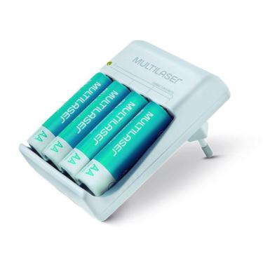Imagem de Carregador de Pilhas Aa/Aaa + 4 Pilhas Aa 2500Mah Multilaser - CB054
