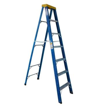 Imagem de Escada em Fibra Tesoura 6 Degraus 2,10m com Patamar Premium Wbertolo