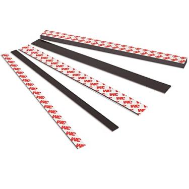 Imagem de Tiras magnéticas de 4,6 m com suporte adesivo, fita magnética para artesanato, pacote plano (16 peças 0,5 x 12") Ímãs pegajosos fortes