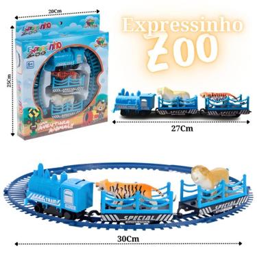 Imagem de Ferrorama Expresso Trem Trenzinho elétrico A Pilha 19 Pecas Na Caixa Expresso Zoo