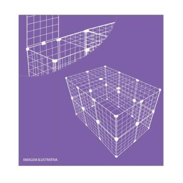 Imagem de Cercado Gaiola Pequenos Cachorro Coelho 60x90x60cm Com Teto Branco - I