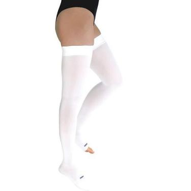 Imagem de Meia 7/8 Antitrombo 400S 18-23 MMHG Sigvaris Aberta, Branco, P