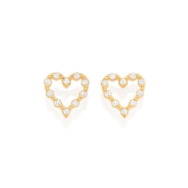 Imagem de Brinco banhada a ouro 18k com zircônias branco/527124 - Rommanel, Dour