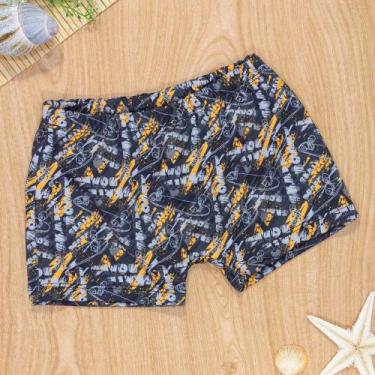 Imagem de Sunga Menino Infantil Skate Board Preto Conforto e Proteção UV - TubeK