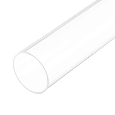 Imagem de Rebower Tubo rígido de plástico transparente de 45,7 cm, tubo de acrílico redondo de policarbonato de 51 mm x 55 mm, [para encanamento, hidráulica, aquário, bricolage]