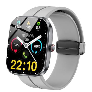 Imagem de Lamshaw Compatível com pulseira de relógio inteligente Kuizil, pulseira esportiva de silicone macio com fivela magnética compatível com smartwatch Kuizil T70 de 1,9 polegadas (compatível com Kuizil