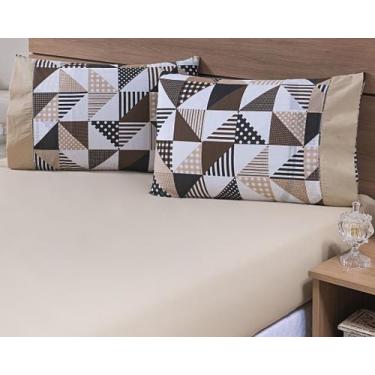 Imagem de Kit 04 Fronhas Avulsas 80x60cm Percal 100% Algodão 180 Fios Estampada 