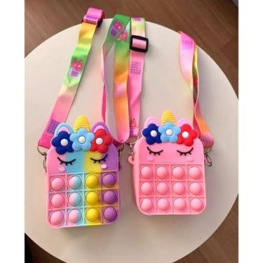 Imagem de Bolsa Pop-it Fidget Toy Unicórnio Transversal Infantil Divertido Com A