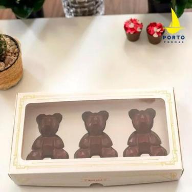 Imagem de Caixa Urso Geométrico Baby com 5 un. Porto Formas Rizzo Confeitaria