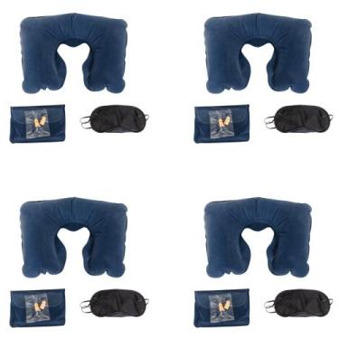 Imagem de 4 Kits Para Viagem Familia - Almofada - Tapa Olho e Protetor Auricular