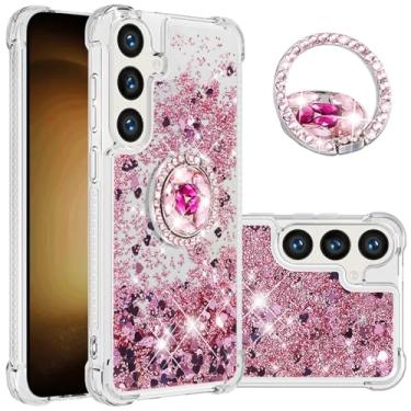 Imagem de Monwutong Capa Slim Fit para Samsung Galaxy S24 FE, TPU macio com glitter líquido efeito areia movediça anel de silicone, capa de proteção de tela e câmera para celular para Galaxy S24 FE, WTZH ouro