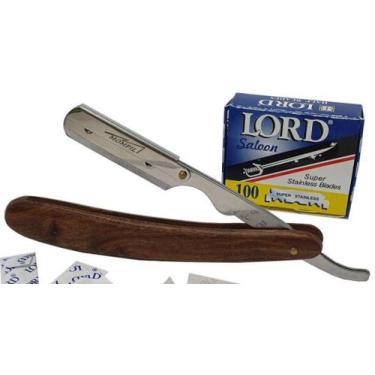 Imagem de Navalhete Cabo Madeira + 100 Meia Lâminas Barbear - Jc-006 - Mompil